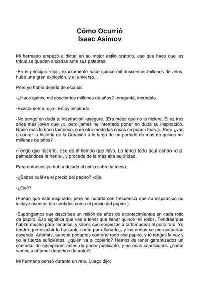 Portada del libro: Asimov, Isaac Como Ocurrio