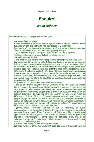 Portada del libro: Asimov, Isaac Esquirol