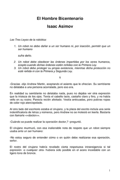 Portada del libro: Asimov, Isaac El Hombre Bicentenario
