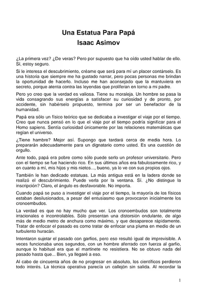 Portada del libro: Asimov, Isaac Una Estatua Para Papa