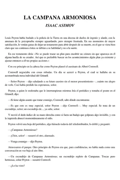 Portada del libro: Asimov, Isaac La Campana Armoniosa