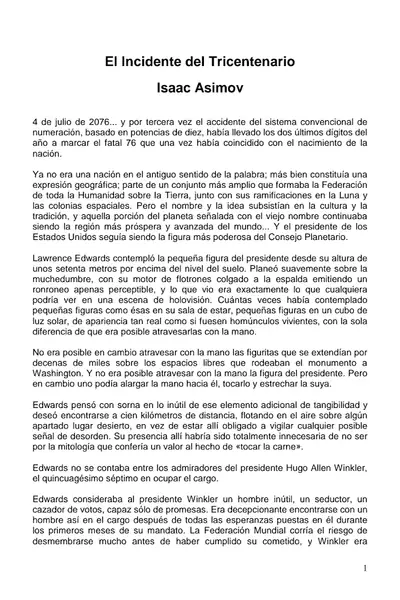 Portada del libro: Asimov, Isaac El Incidente Del Tricentenario