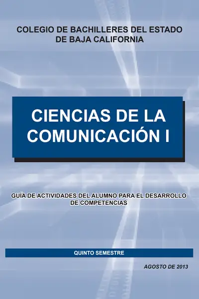 Portada del libro: Ciencias De La CominucacióN I