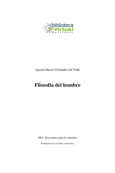 Portada del libro: Filosofia Del Hombre