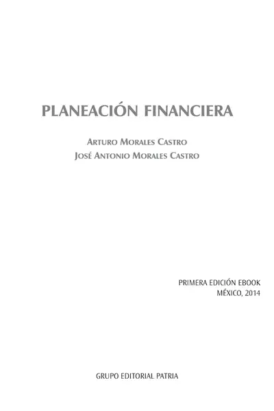 Portada del libro: Planeacion Financiera