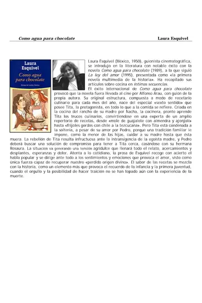 Portada del libro: Como Agua Para Chocolate