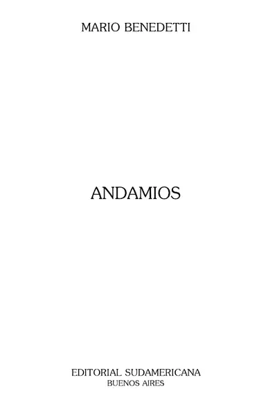 Portada del libro: Andamios Mario Benedetti