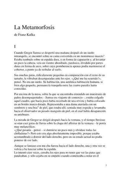 Portada del libro: Kafka La Metamorfosis