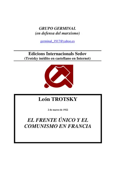 Portada del libro: Frenteunicocomunistasfrancia