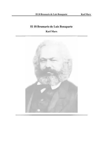 Portada del libro: Marx, 18 Brumario