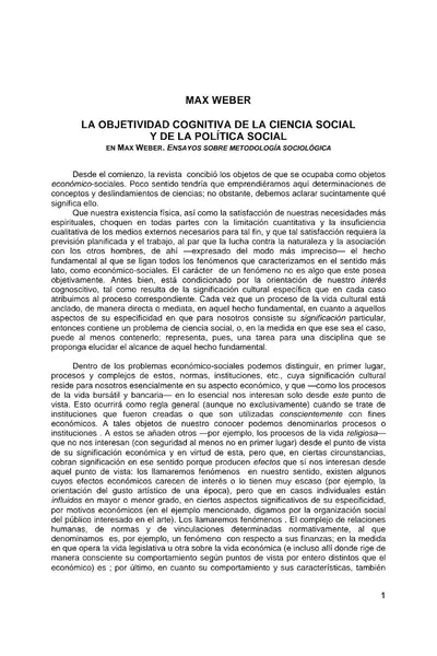 Portada del libro: Weberobjetividad
