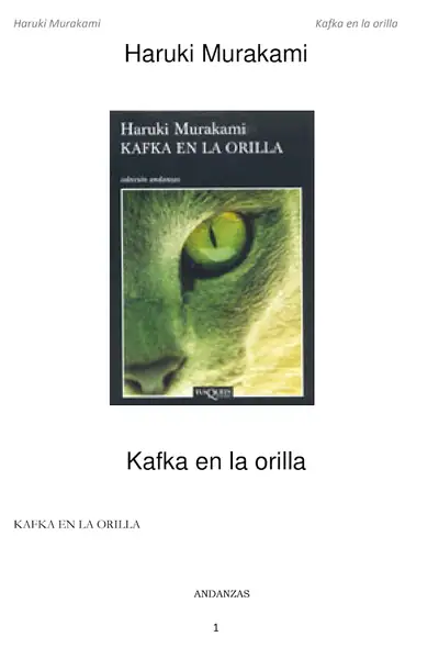 Portada del libro: Haruki Murakami Kafka En La Orilla