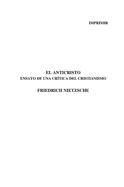 Portada del libro: El Anticristo