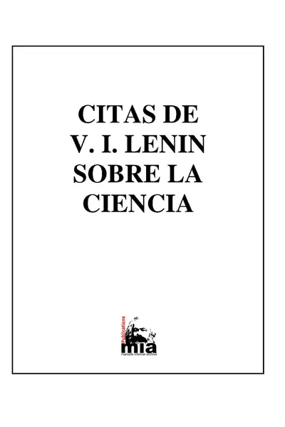 Portada del libro: Lenin Sobre La Ciencia 1