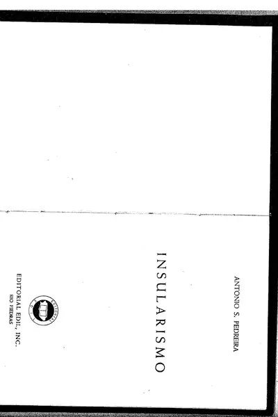 Portada del libro: 104711634 Antonio S Pedrera Insularismo