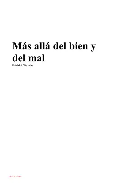 Portada del libro: Friedrich Nietzsche Mas Alla Del Bien Y Del Mal