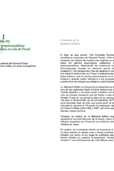 Portada del libro: Freud, S Obras Completas, Vol I Ed Amorrortu