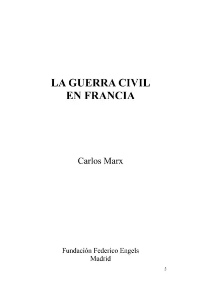 Portada del libro: Marx, Guerra Civil