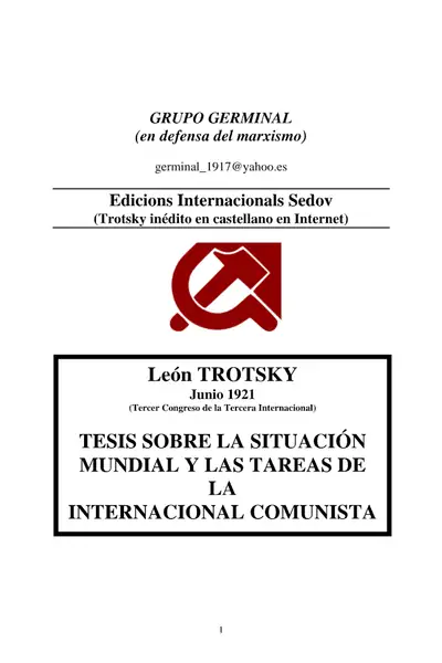 Portada del libro: 1921 Sitmundial Y Comintern