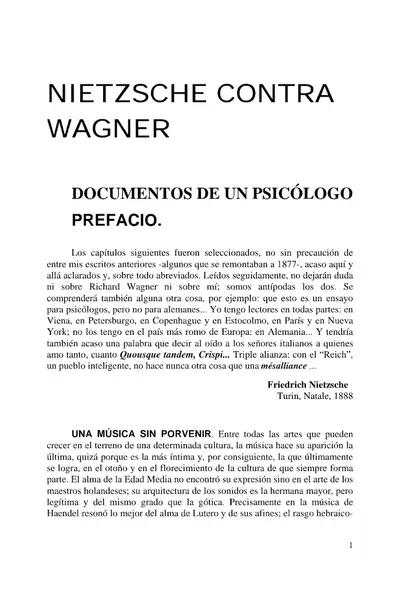 Portada del libro: Nietzsche Nietzsche Contra Wagner