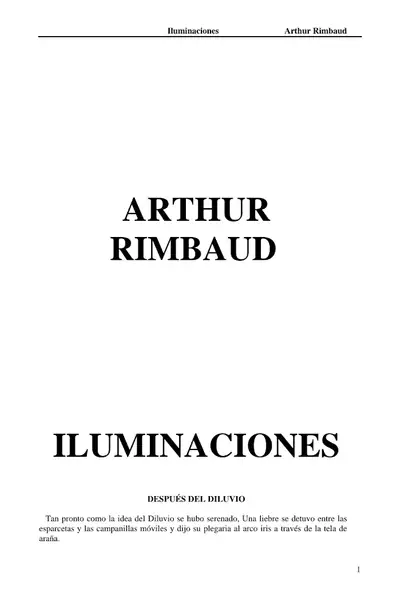 Portada del libro: Rimbaud, Jean Arthur Iluminaciones