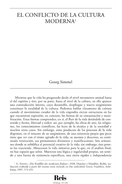 Portada del libro: Simmel, Conflicto