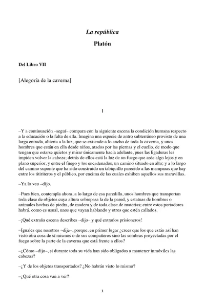 Portada del libro: Platon, Mito Caverna