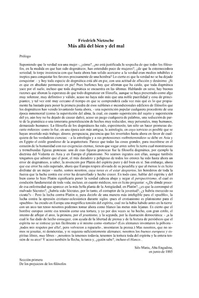 Portada del libro: Friedrich Wilhelm Nietzsche MáS Allá Del Bien Y Del Mal