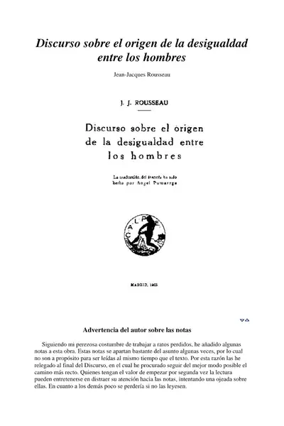 Portada del libro: Rousseau, Discurso