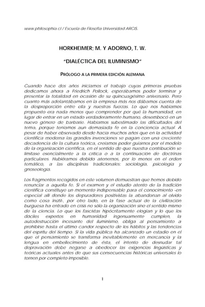 Portada del libro: Dialectica Iluminismo