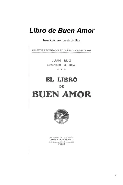 Portada del libro: Ruiz, Juan Libro De Buen Amor