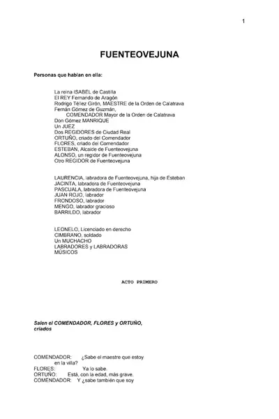 Portada del libro: Fuenteovejunalopedevega