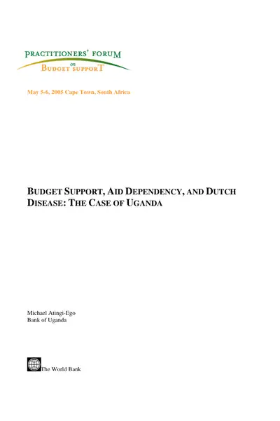 Portada del libro: Aidbudgetsupportanddutchdiseaserevised