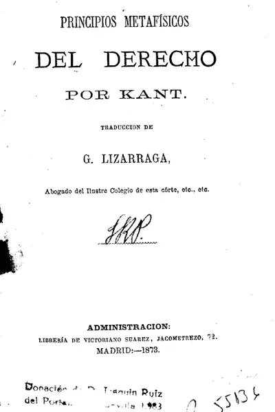 Portada del libro: Principios MetafíSicos Del Derecho Immanuel Kant