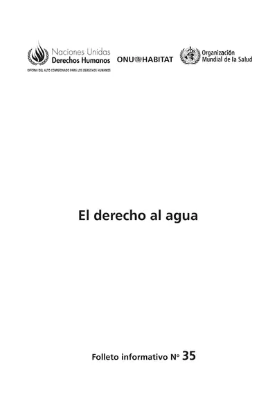 Portada del libro: El Derecho Al Agua Onu