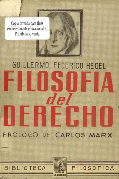 Portada del libro: FilosofíA Del Derecho Federico Hegel