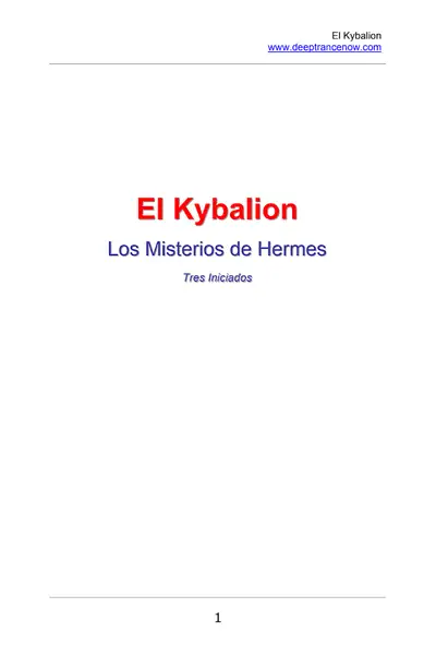 Portada del libro: Kybalion