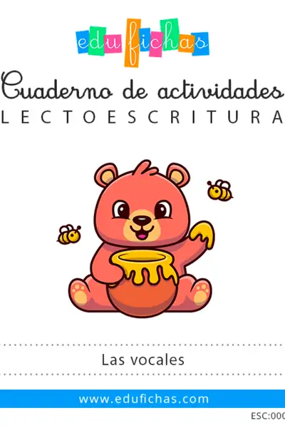 Portada del libro: Esc0003 Preescritura Vocales Edufichas