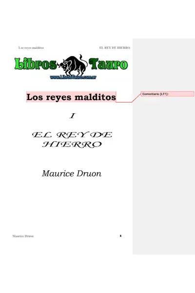 Portada del libro: Druon, Maurice El Rey De Hierro