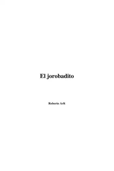 Portada del libro: Arlt El Jorobadito