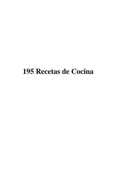 Portada del libro: 195 Recetas De Cocina