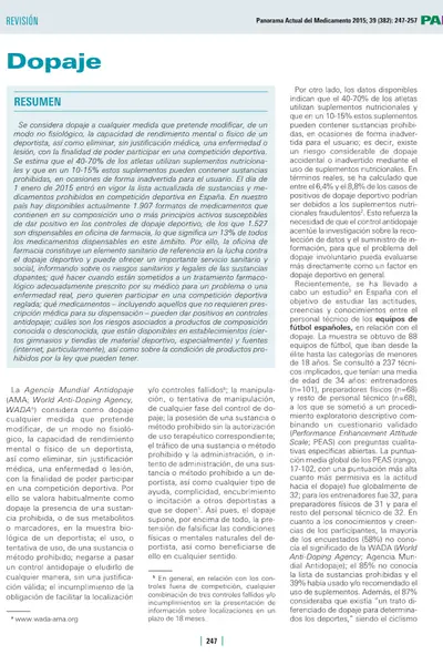 Portada del libro: Dopaje Deportivo