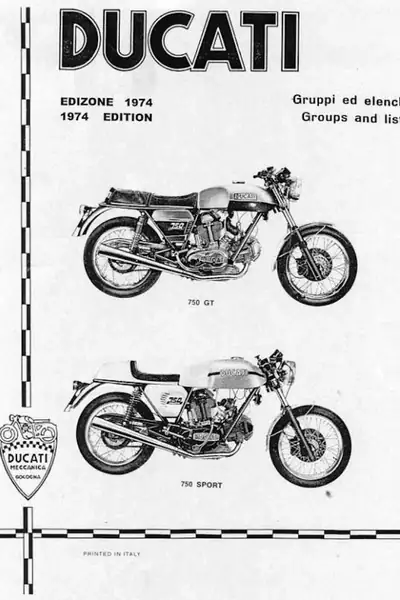 Portada del libro: Classic Ducati 750 Gt And Sport 1974 Parts Manual