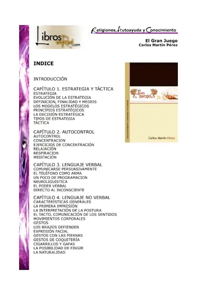 Portada del libro: MartíN PéRez, Carlos El Gran Juego