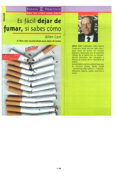 Portada del libro: Carr, Allen Es FáCil Dejar De Fumar, Si Sabes CóMo