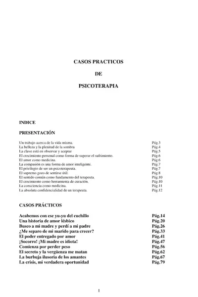 Portada del libro: Doria, José Mª Casos PráCticos De Psicoterapia