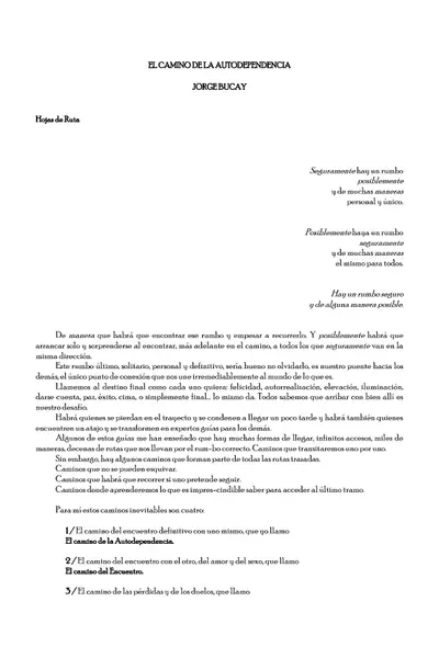 Portada del libro: Bucay, Jorge El Camino De La Autodependencia