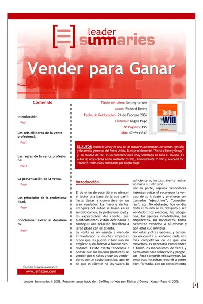 Portada del libro: Vender Para Ganar