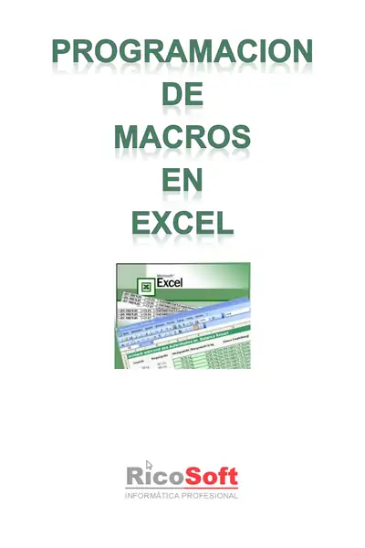 Portada del libro: Programacion De Macros En Excel Ricosoft