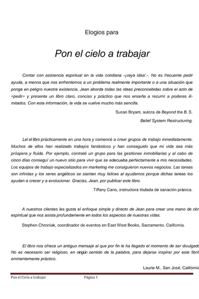 Portada del libro: Pon El Cielo A Trabajar